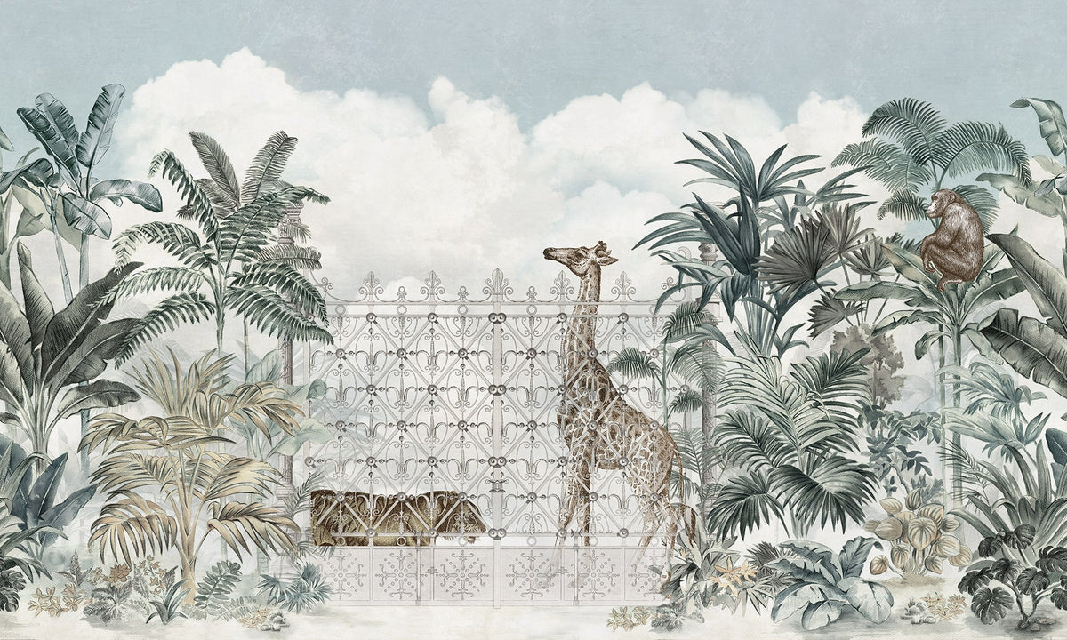 R19350 Jaipur Animals Pops Mural by Rebel Walls