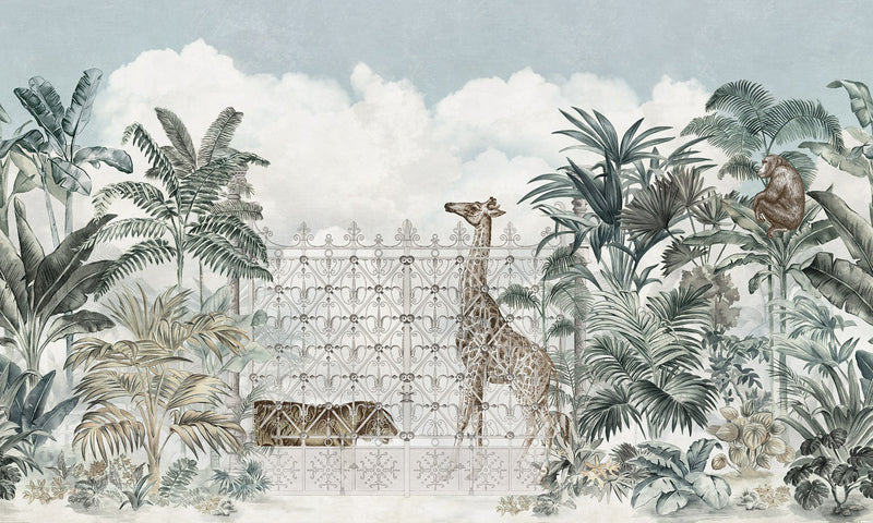 R19350 Jaipur Animals Pops Mural by Rebel Walls