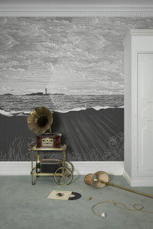 R19362 Guiding Light Graphite Meet a Rebel Mural by Rebel Walls