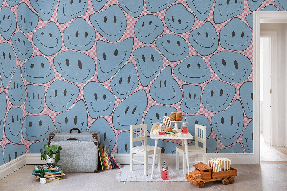 R19371 Happy Rebel Pink Chess Pops Mural by Rebel Walls