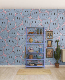 R19371 Happy Rebel Pink Chess Pops Mural by Rebel Walls