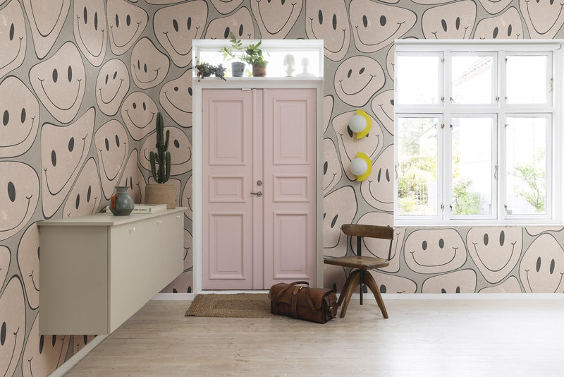 R19376 Happy Rebel Soft Pink Pops Mural by Rebel Walls