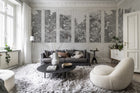 R19388 Bellewood Panels Graphite Pops Mural by Rebel Walls