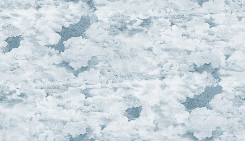 R19392 Chubby Clouds Soft Blue Pops Mural by Rebel Walls
