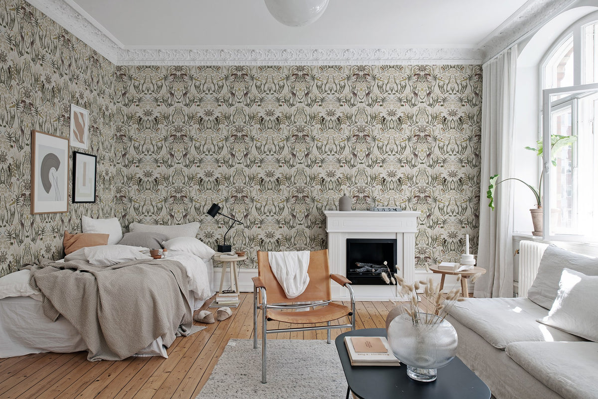 R19395 The Swedish Forest Mini White Pops Mural by Rebel Walls