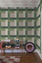 R19405 Dont Be Square Green Maximalism Mural by Rebel Walls