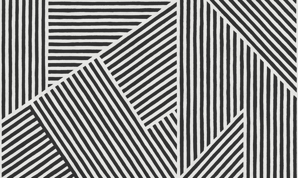 R19408 Different Directions Black & White Maximalism Mural by Rebel Walls