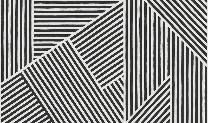 R19408 Different Directions Black & White Maximalism Mural by Rebel Walls