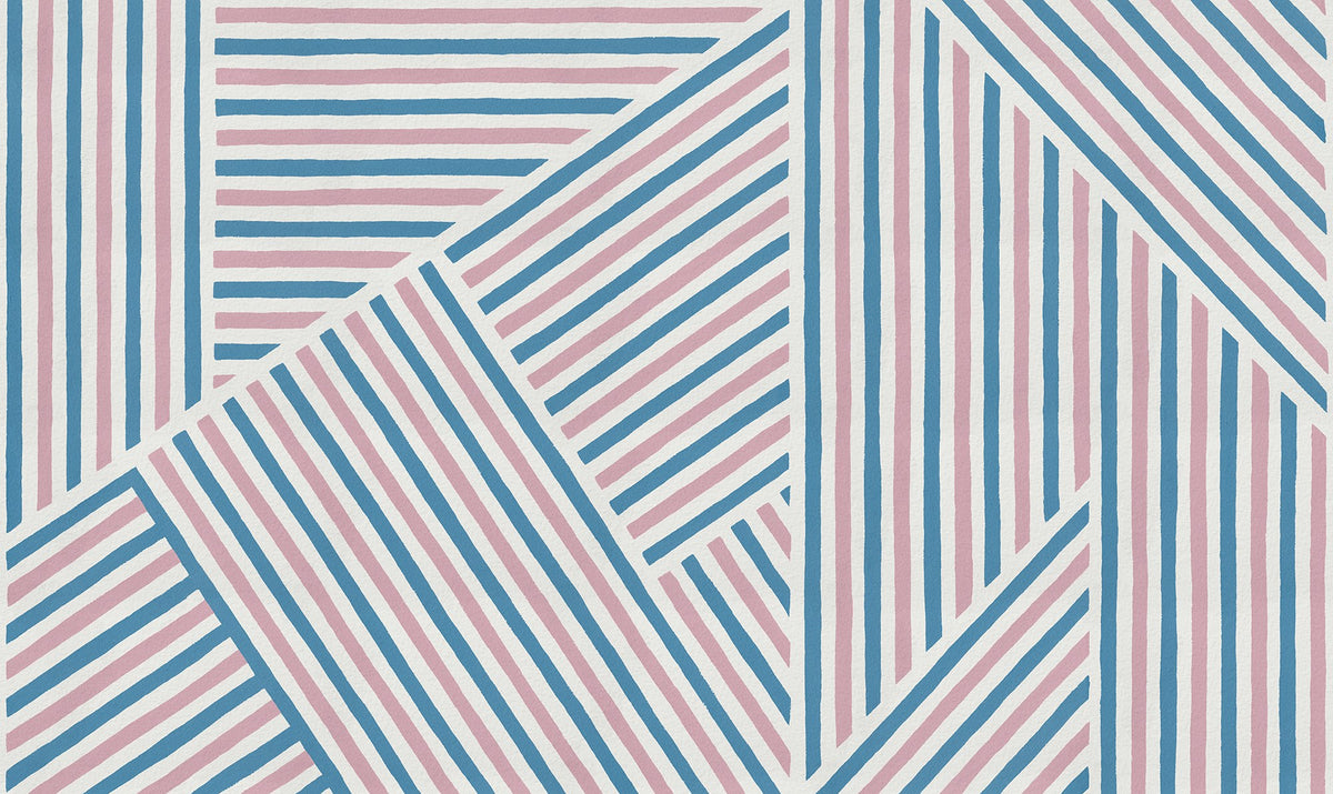 R19409 Different Directions Pink & Blue Maximalism Mural by Rebel Walls