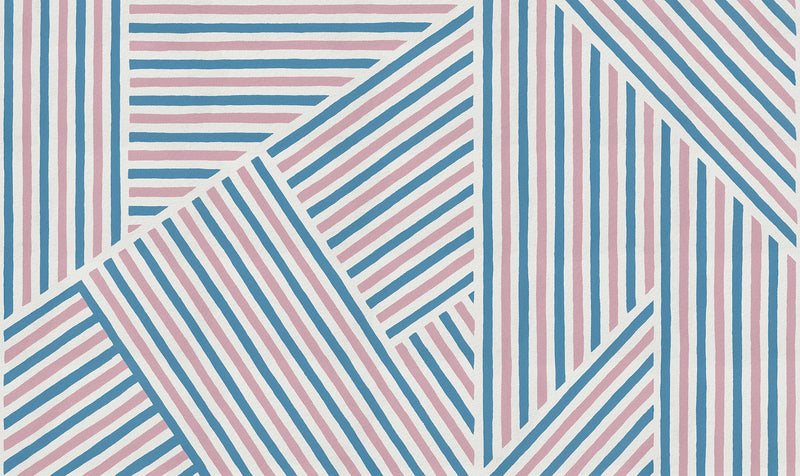 R19409 Different Directions Pink & Blue Maximalism Mural by Rebel Walls