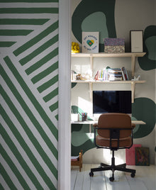 R19410 Different Directions Green Maximalism Mural by Rebel Walls