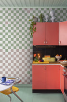 R19412 Pixels Green & Pink Maximalism Mural by Rebel Walls