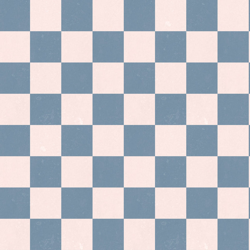 R19418 Chess Blue & Pink Maximalism Mural by Rebel Walls