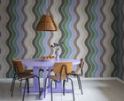 R19420 Seventies Waves Rainbow Maximalism Mural by Rebel Walls