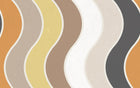 R19421 Seventies Waves Orange Maximalism Mural by Rebel Walls