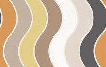 R19421 Seventies Waves Orange Maximalism Mural by Rebel Walls
