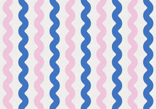 R19422 Wobbly Blue & Pink Maximalism Mural by Rebel Walls