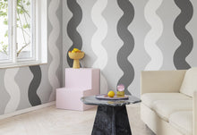 R19423 Wobbly Black & White Maximalism Mural by Rebel Walls