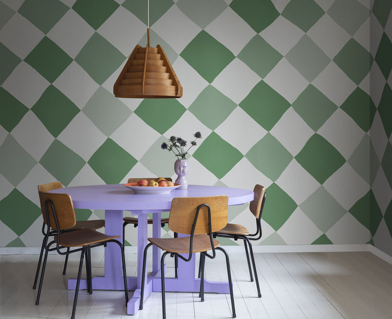 R19430 Tremble Green Maximalism Mural by Rebel Walls