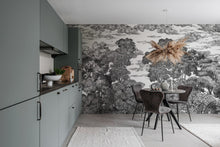 R19442 Bellewood Under The Clouds Graphite Pops Mural by Rebel Walls