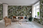 R19444 Mischievous Jungle White Pops Mural by Rebel Walls