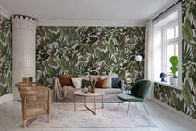 R19444 Mischievous Jungle White Pops Mural by Rebel Walls