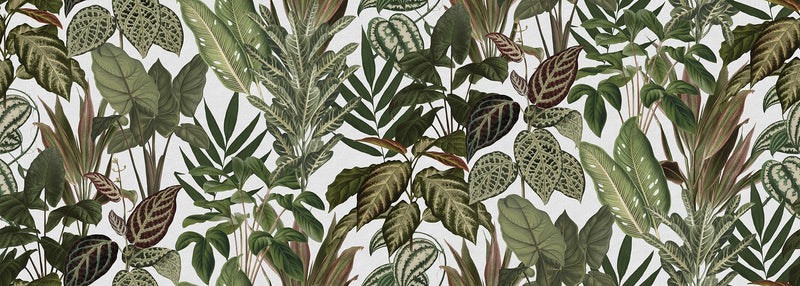 R19444 Mischievous Jungle White Pops Mural by Rebel Walls