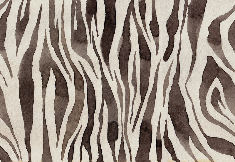 R19447 Zebra Stripes Brown Pops Mural by Rebel Walls