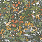 RD29037 Tåget - Digital wall panel Green Wallpaper by Galerie