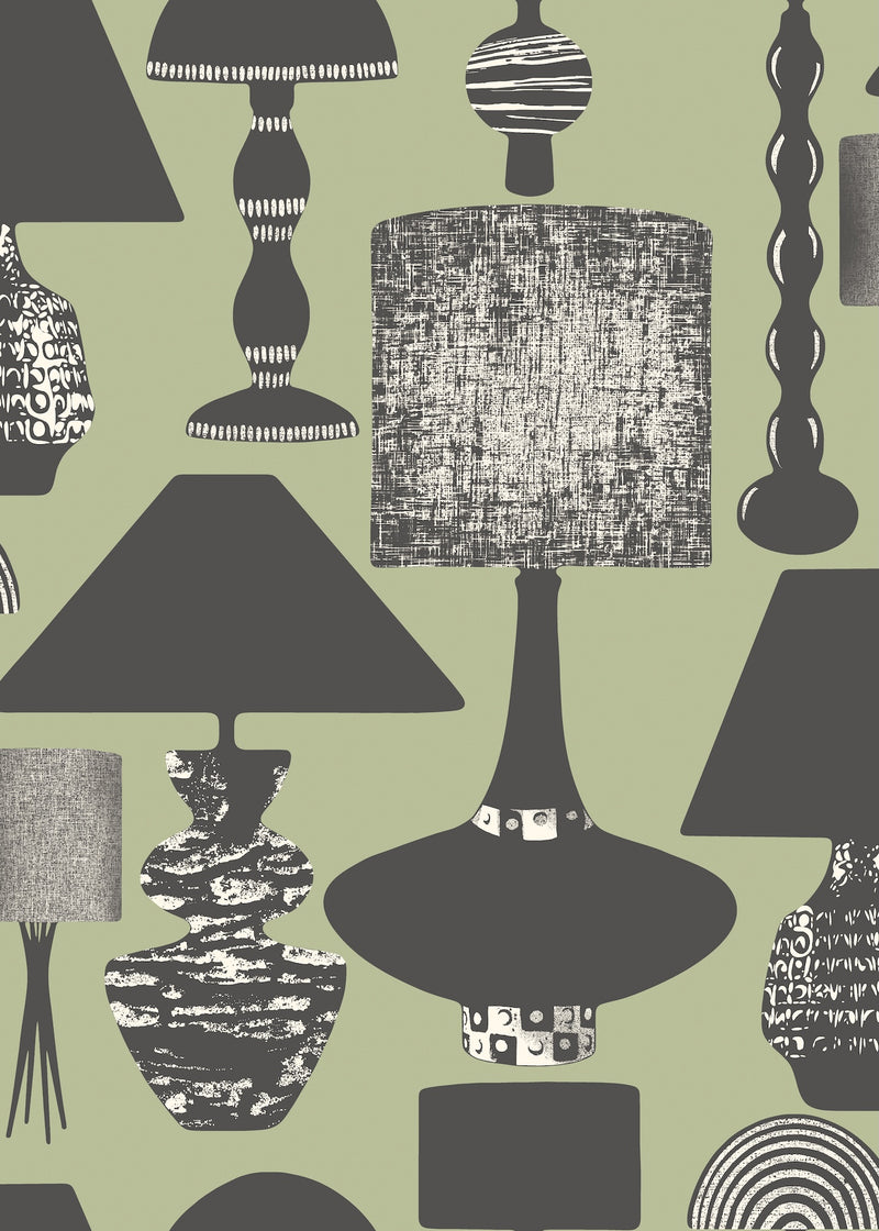 REV50105W Boogie Lights Midnight Moss Wallpaper by Ohpopsi