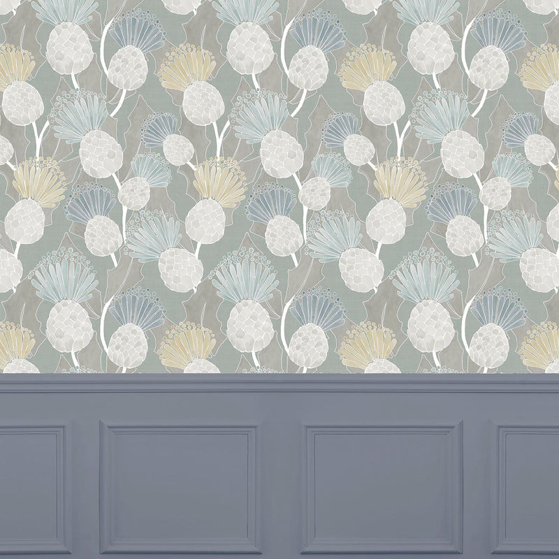 Reyne Duck Egg Folklore Wallpaper by Voyage Maison | REYNE/WPO/DUC