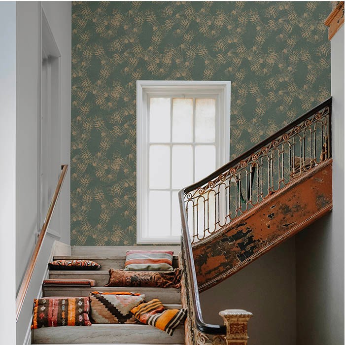 RI4001-1 Malla Green Rima Wallpaper by Tres Tintas