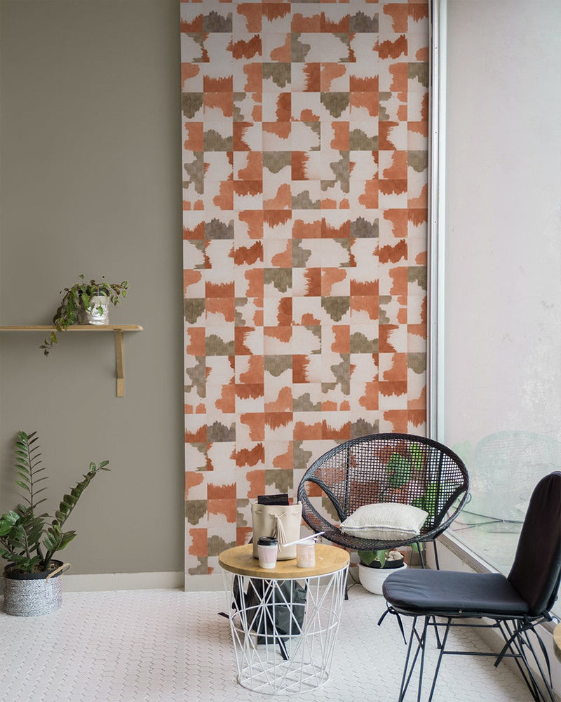 RI4002-2 Puzzle Salmon Rima Wallpaper by Tres Tintas