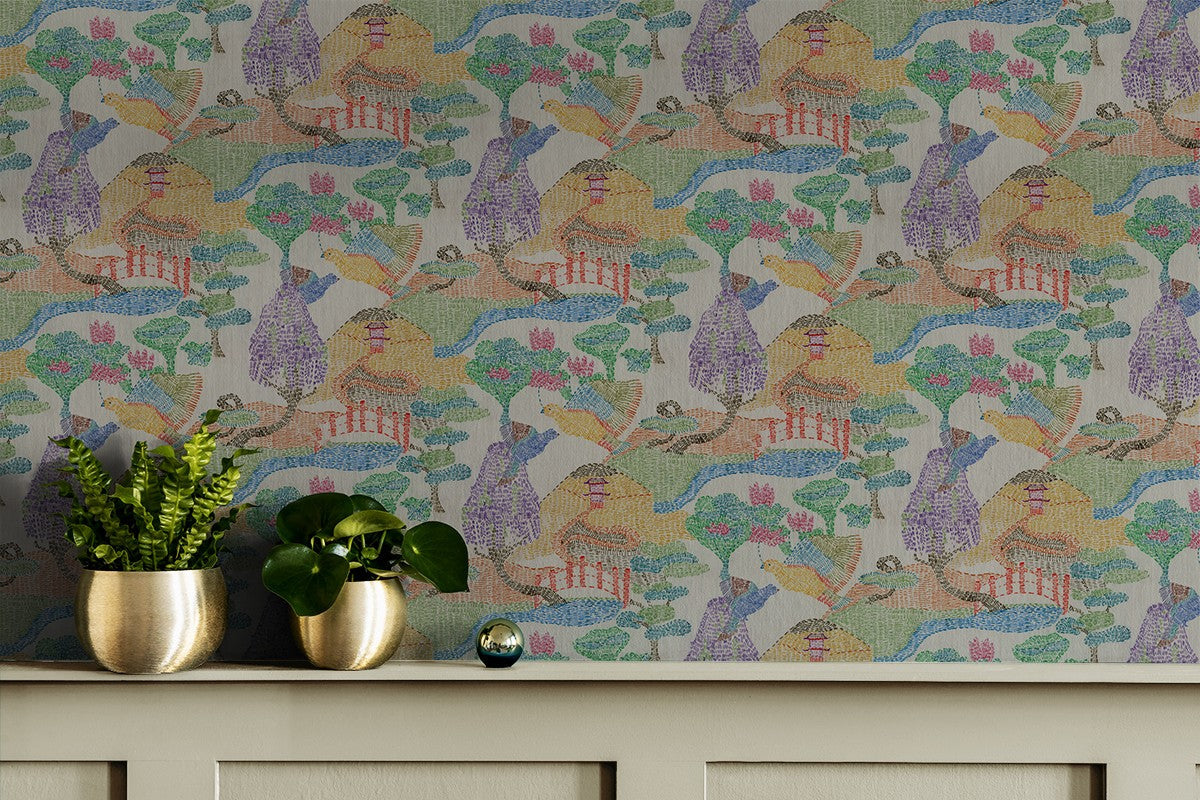 RI4006-1 Pagoda Violet Rima Wallpaper by Tres Tintas