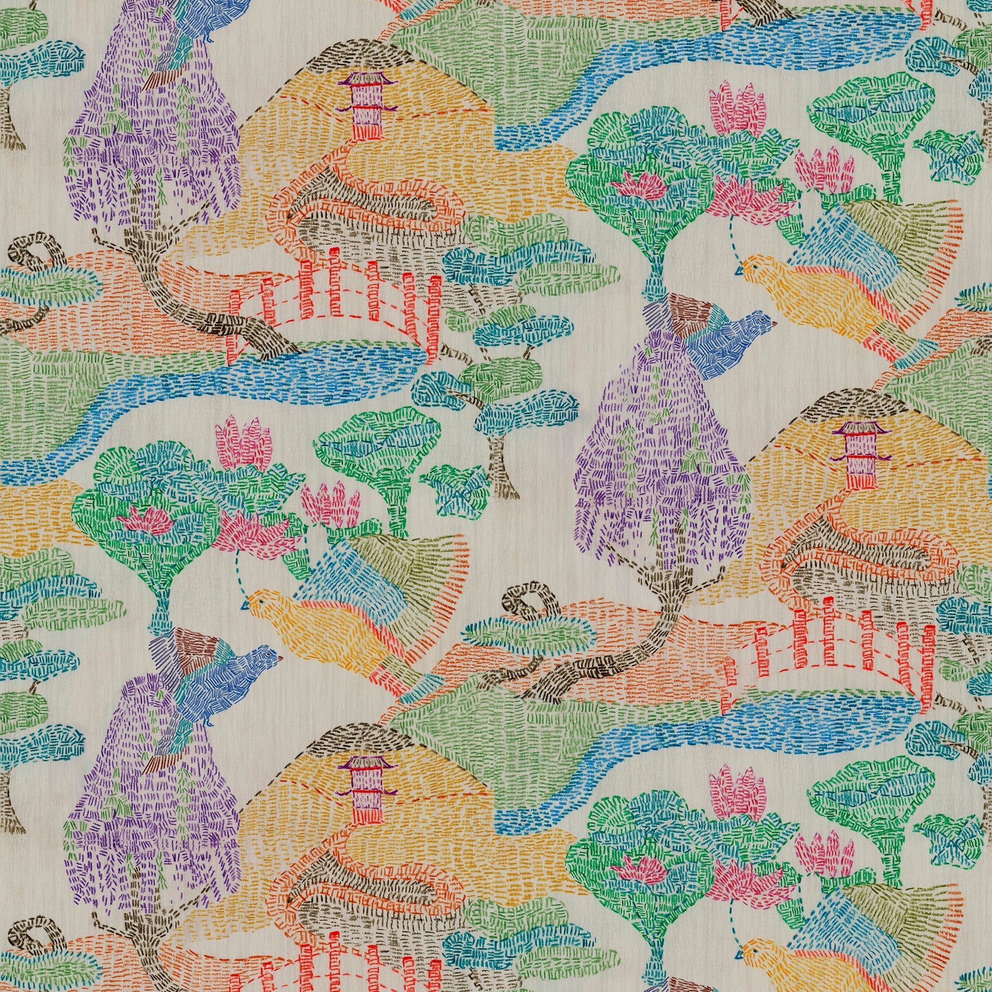 RI4006-1 Pagoda Violet Rima Wallpaper by Tres Tintas