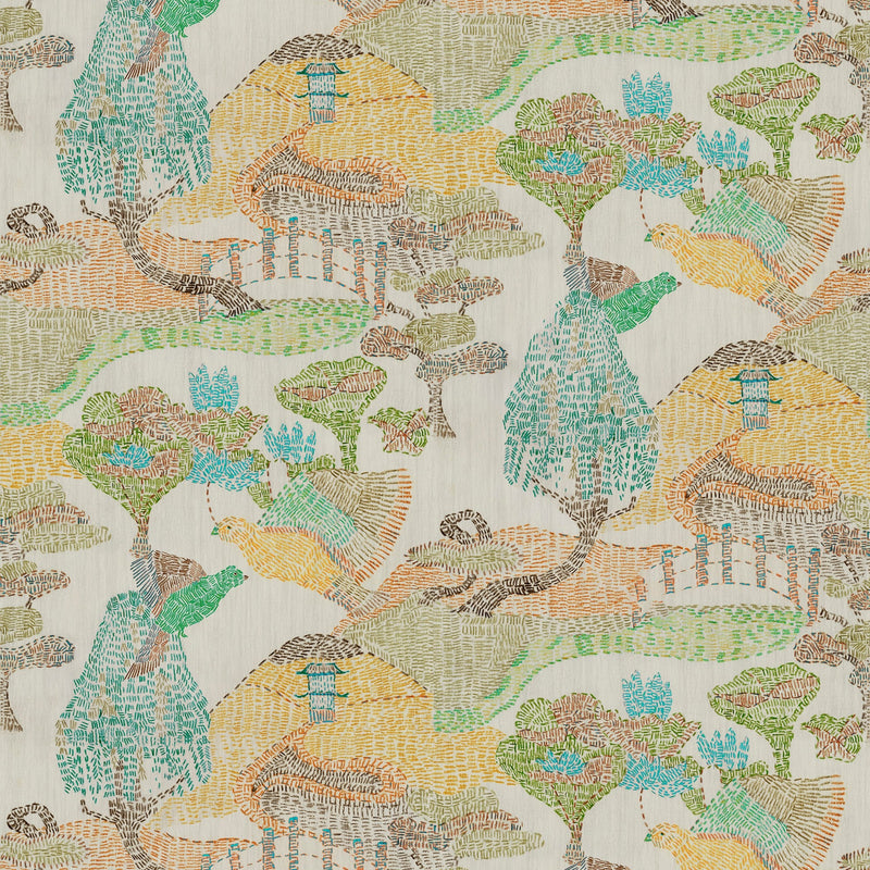 RI4006-2 Pagoda Yellow Rima Wallpaper by Tres Tintas