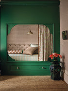 Elvyn Mineral Averly Fabric by Romo in a room