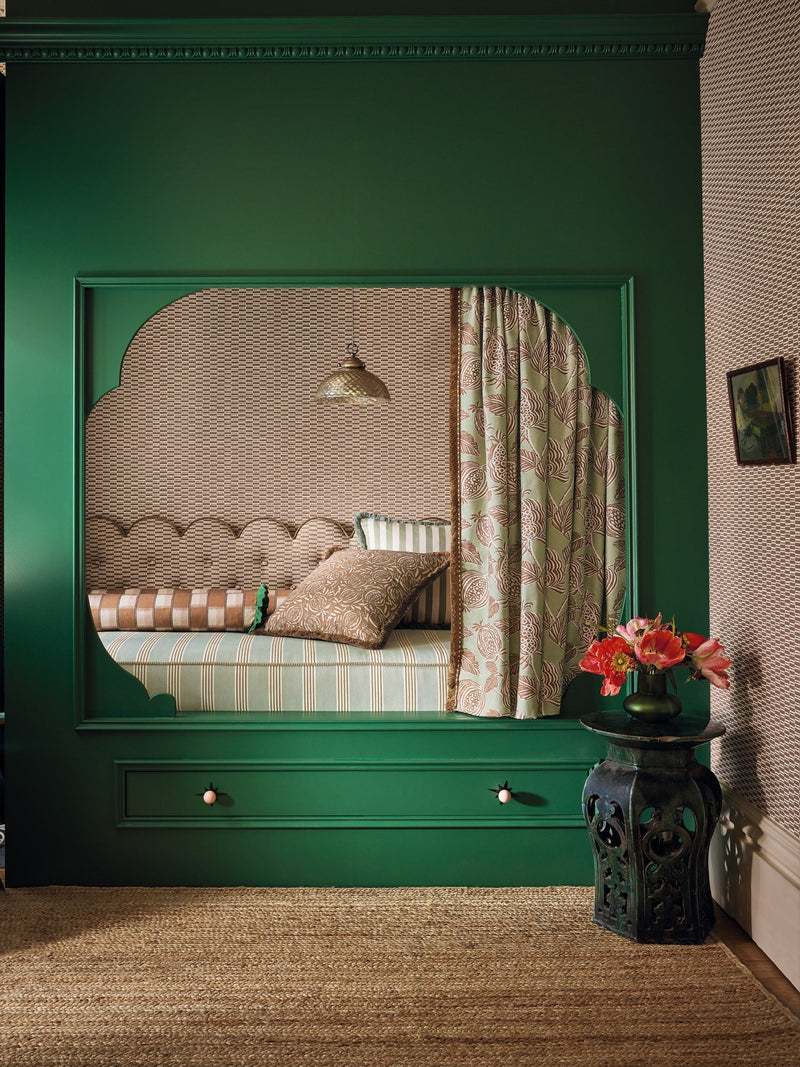 Elvyn Mineral Averly Fabric by Romo in a room
