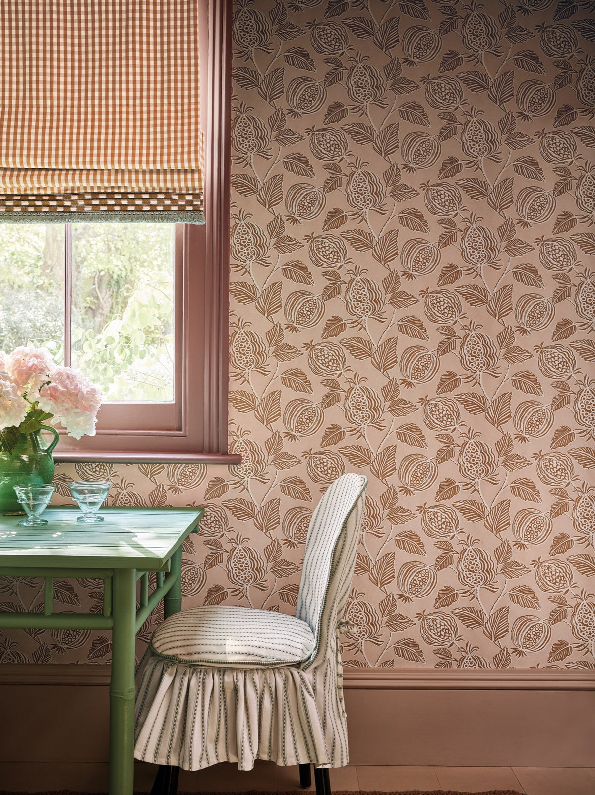 Mila Mineral Averly Fabric by Romo in a room
