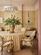 Odara Ochre Averly Fabric by Romo in a room