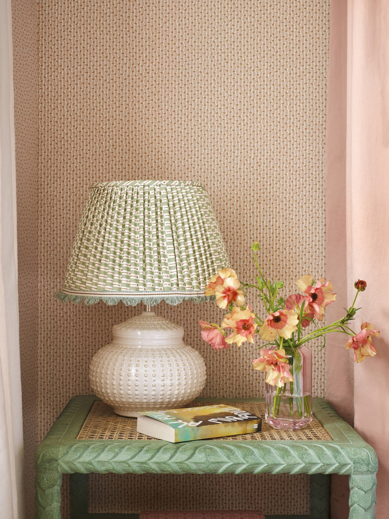 Pinto Tuscan Pink Averly Wallcoverings Wallpaper by Romo in a room