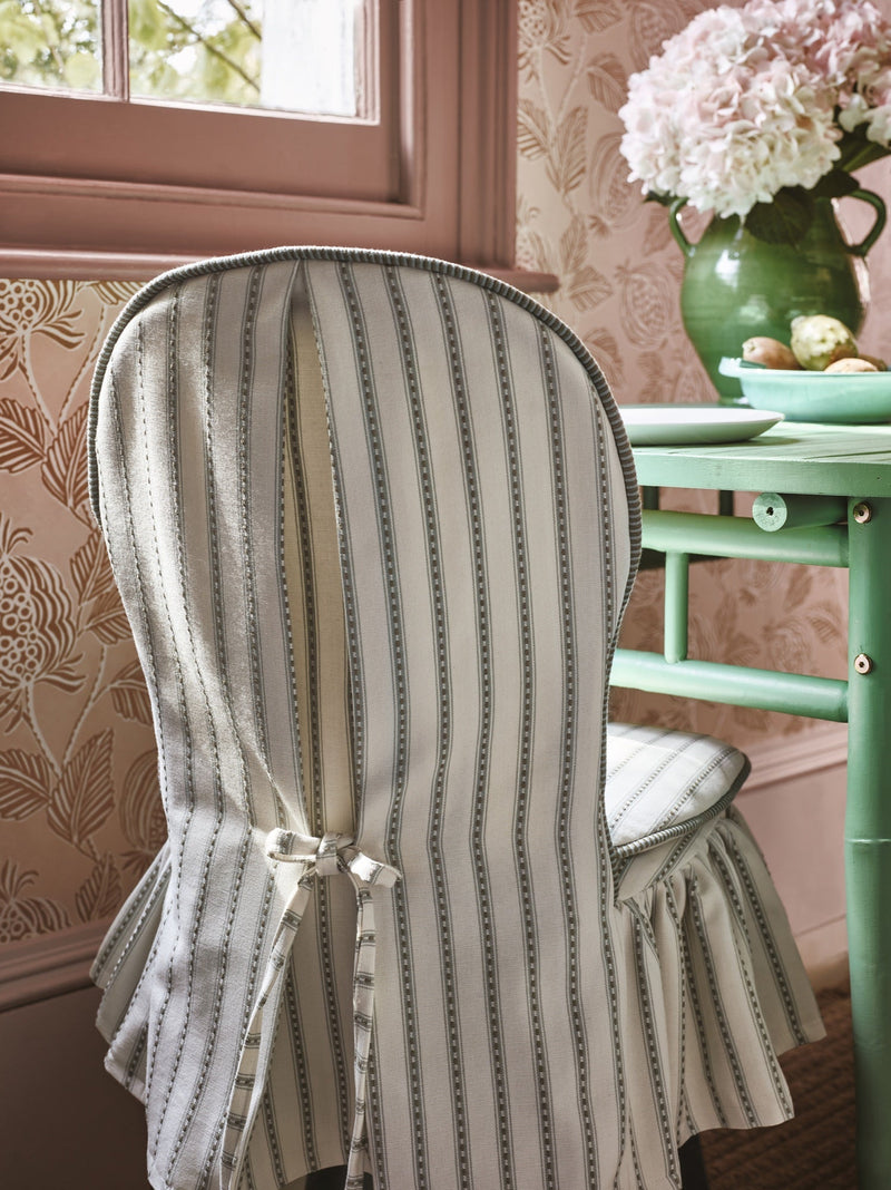Mila Mineral Averly Fabric by Romo in a room
