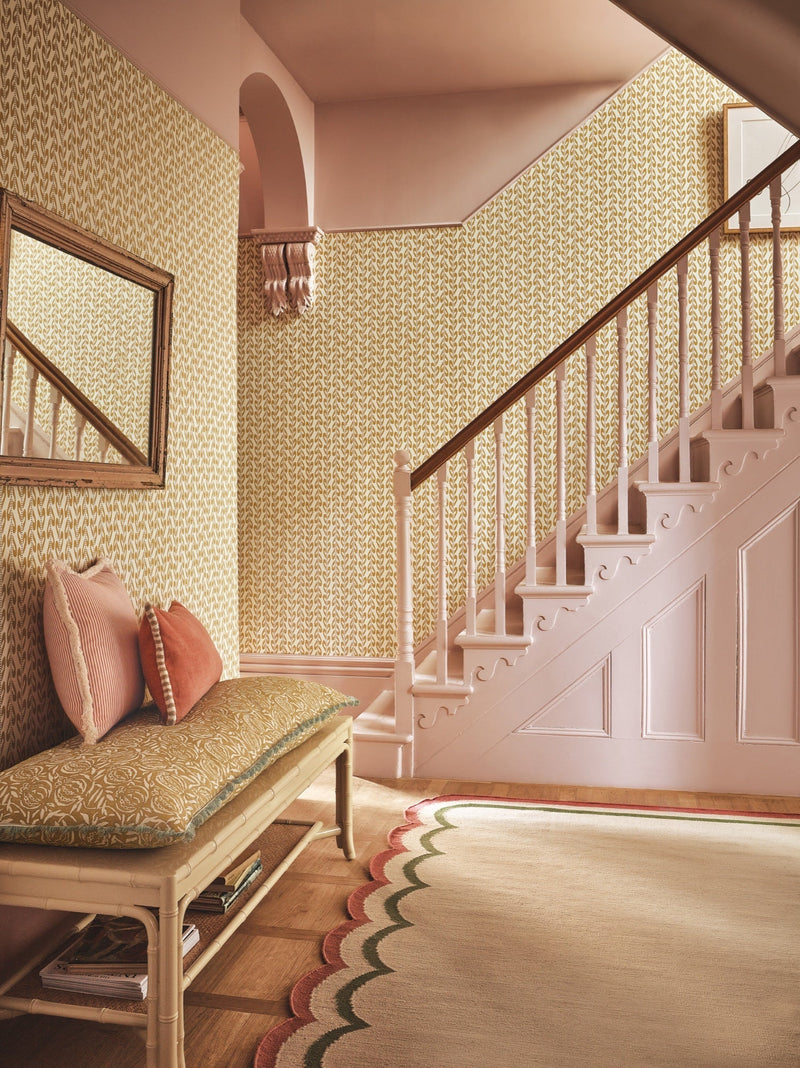 Taia Almond Averly Fabric by Romo in a room