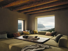 Canapa Cloth Desert Palm Fabric by Mark Alexander in a room