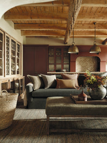 Gaia Loam Fabric by Mark Alexander in a room