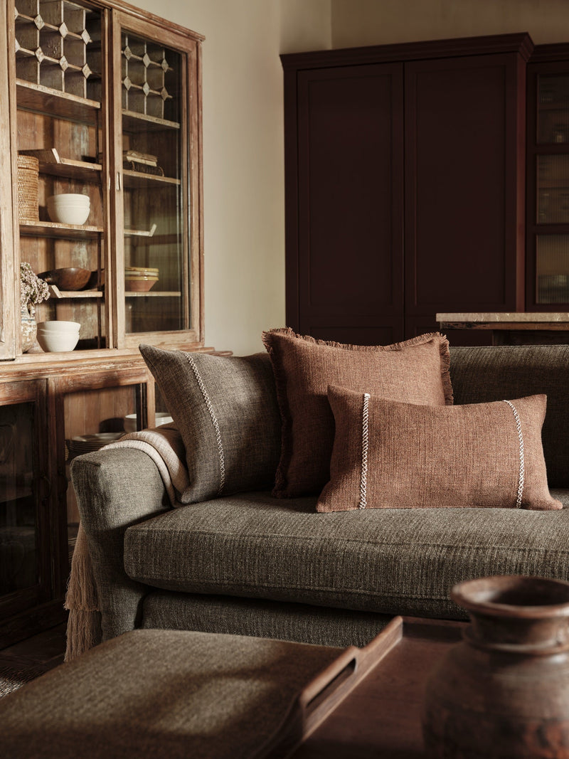 Gaia Chestnut Fabric by Mark Alexander in a room