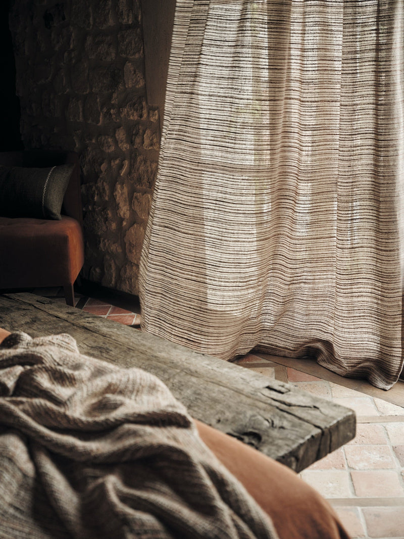 Gaia Walnut Fabric by Mark Alexander in a room