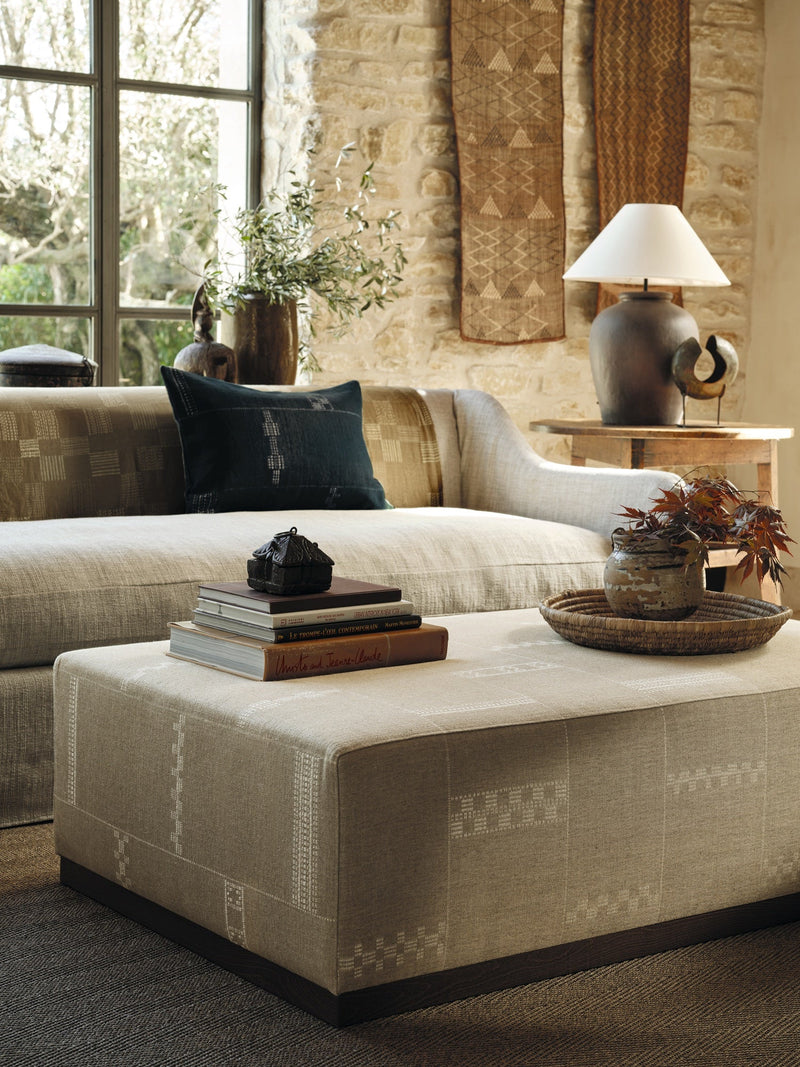 Pallay Flax Homespun Textures Fabric by Mark Alexander in a room