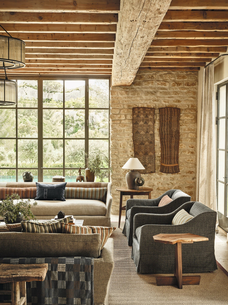 Pallay Indigo Homespun Textures Fabric by Mark Alexander in a room
