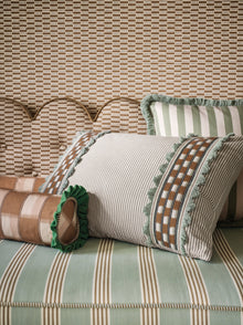 Elvyn Mineral Averly Fabric by Romo in a room